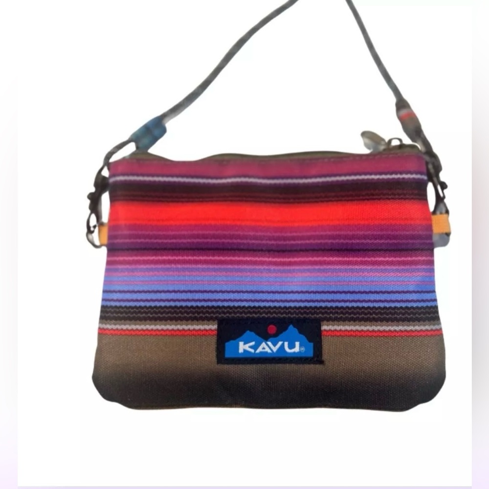 KAVU Renrose Multicolor Crossbody Bag Coastline Blanket design